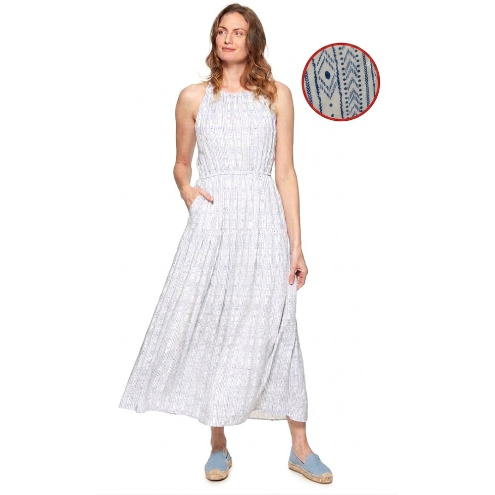 Southwestern Print Maxi Dress Sundress Resortwear Western Bohemian‎ Size L Aztec